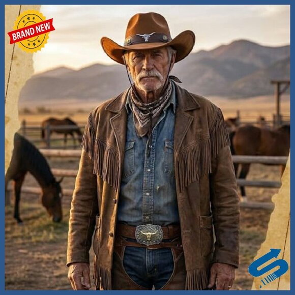 Western Cowboy Hat & Leather Belt Set - Suede & Leather - Unisex - Picture 5 of 8